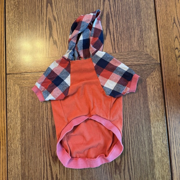 Fitwarm EUC orange & plaid dog hoodie - Picture 3 of 4